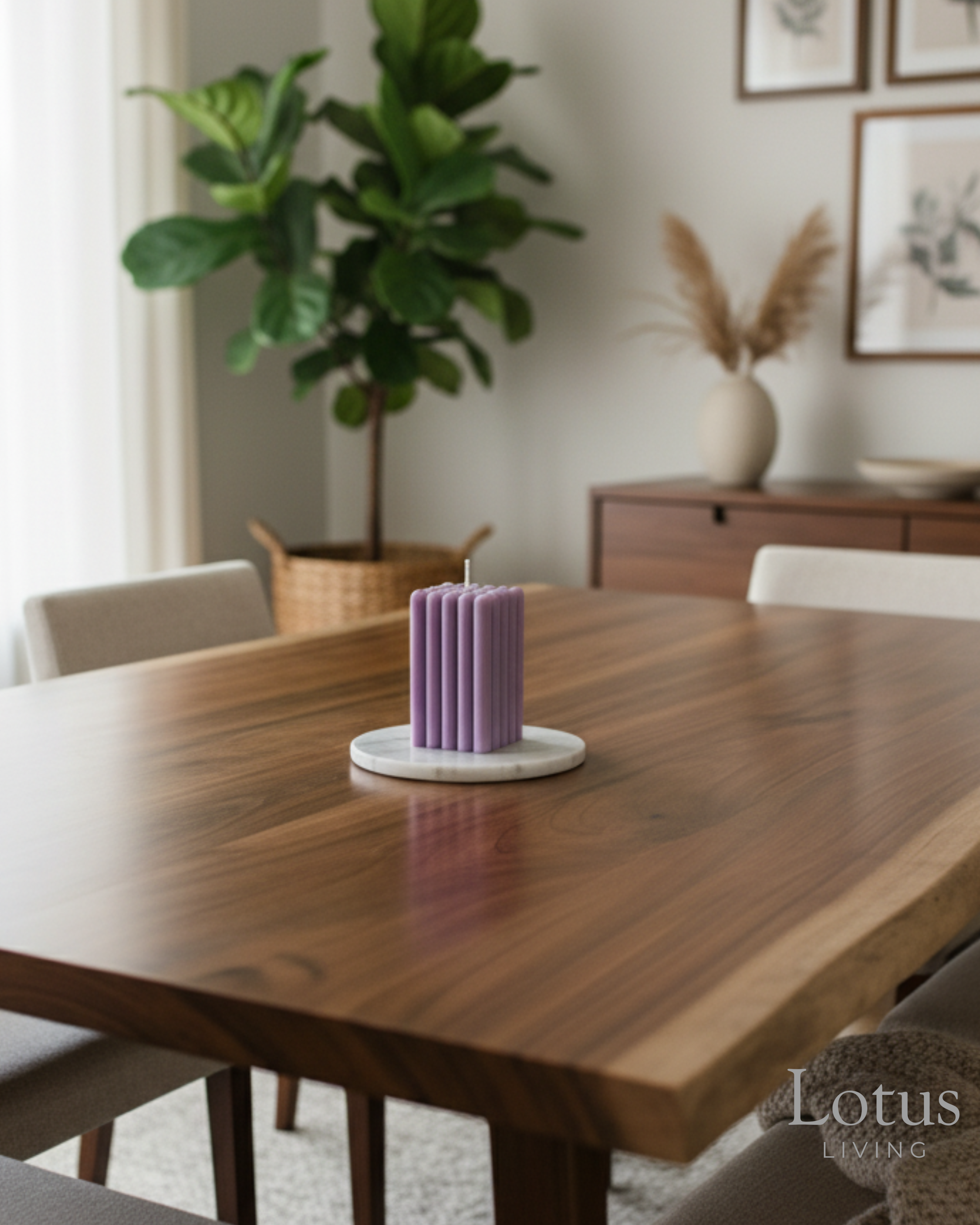Purple Pillar Candle