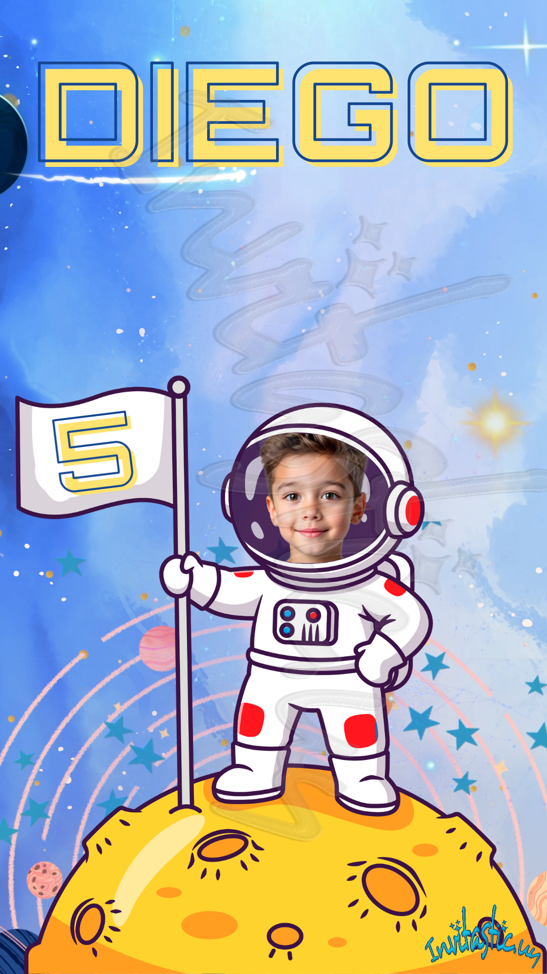 Invitación Digital Espacio - Astronauta (ES001)