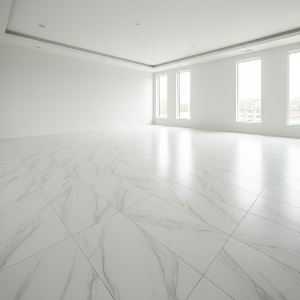 White Marble Effect Floor Tile