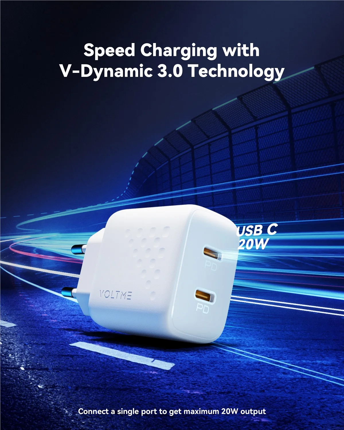 VOLTME 20W USB-C Schnellladegerät | PD Quick Charge Netzteil für iPhone, Samsung & Xiaomi