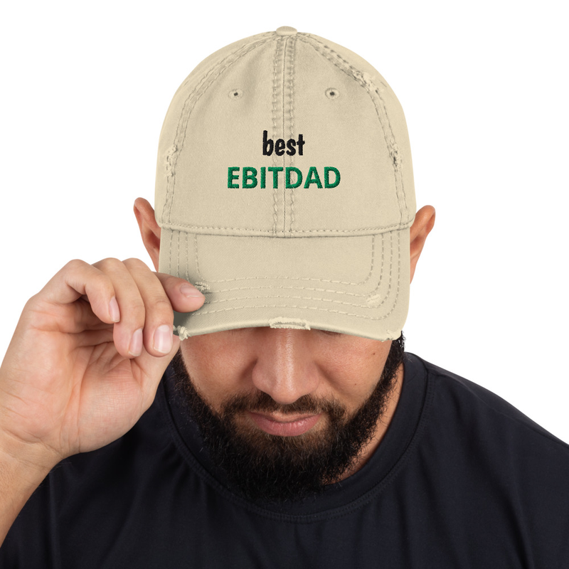 Best EBITDAD Embroidered Distressed Dad Hat