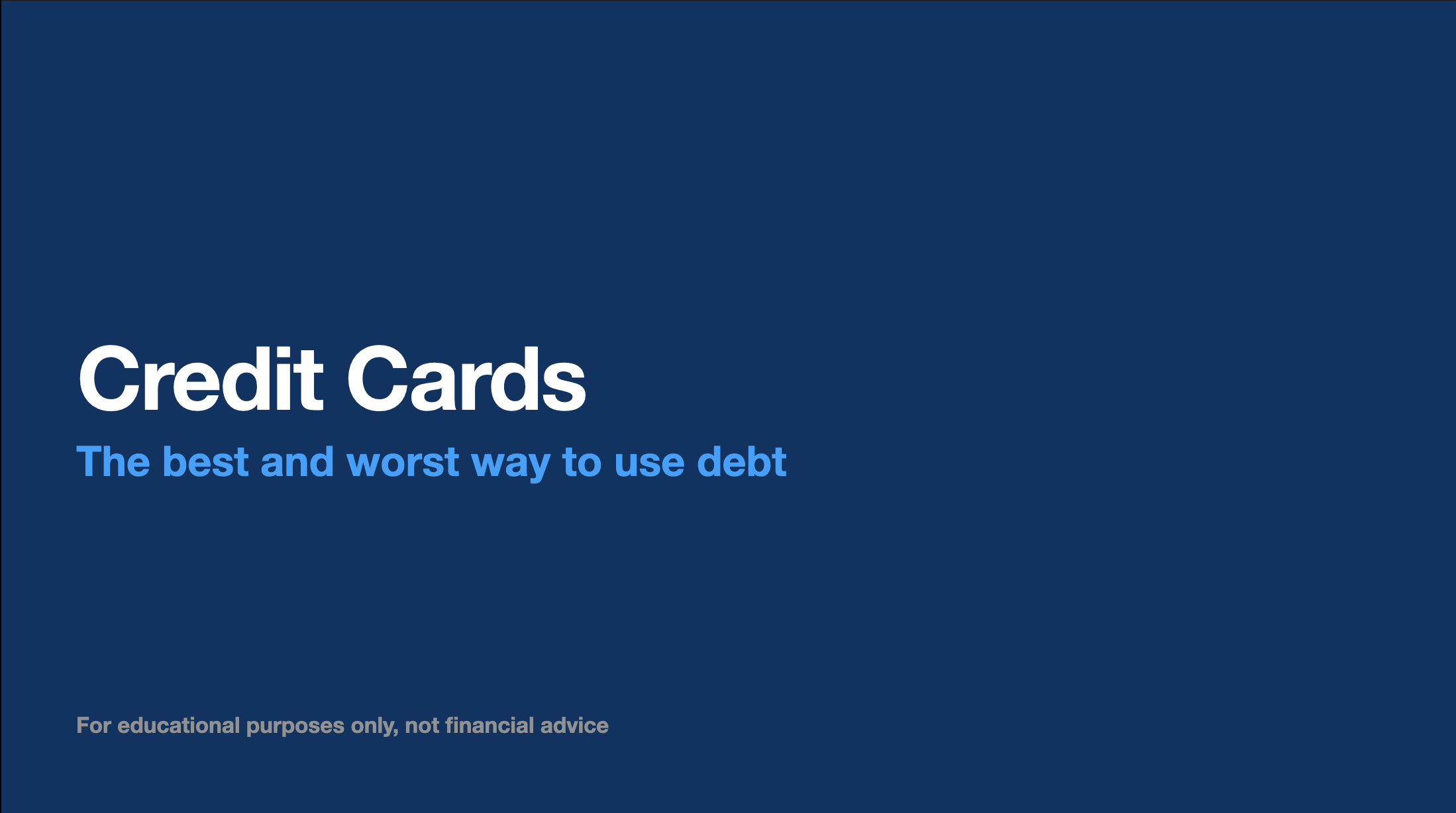 Credit Cards for Beginners
