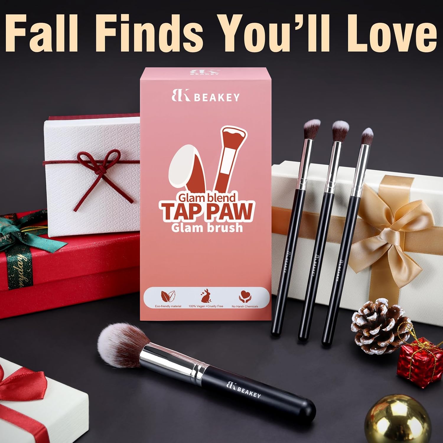 BEAKEY Makeup Brushes Set, Professional Foundation Eyeshadow Concealer Blush Powder Bronzer Applicator