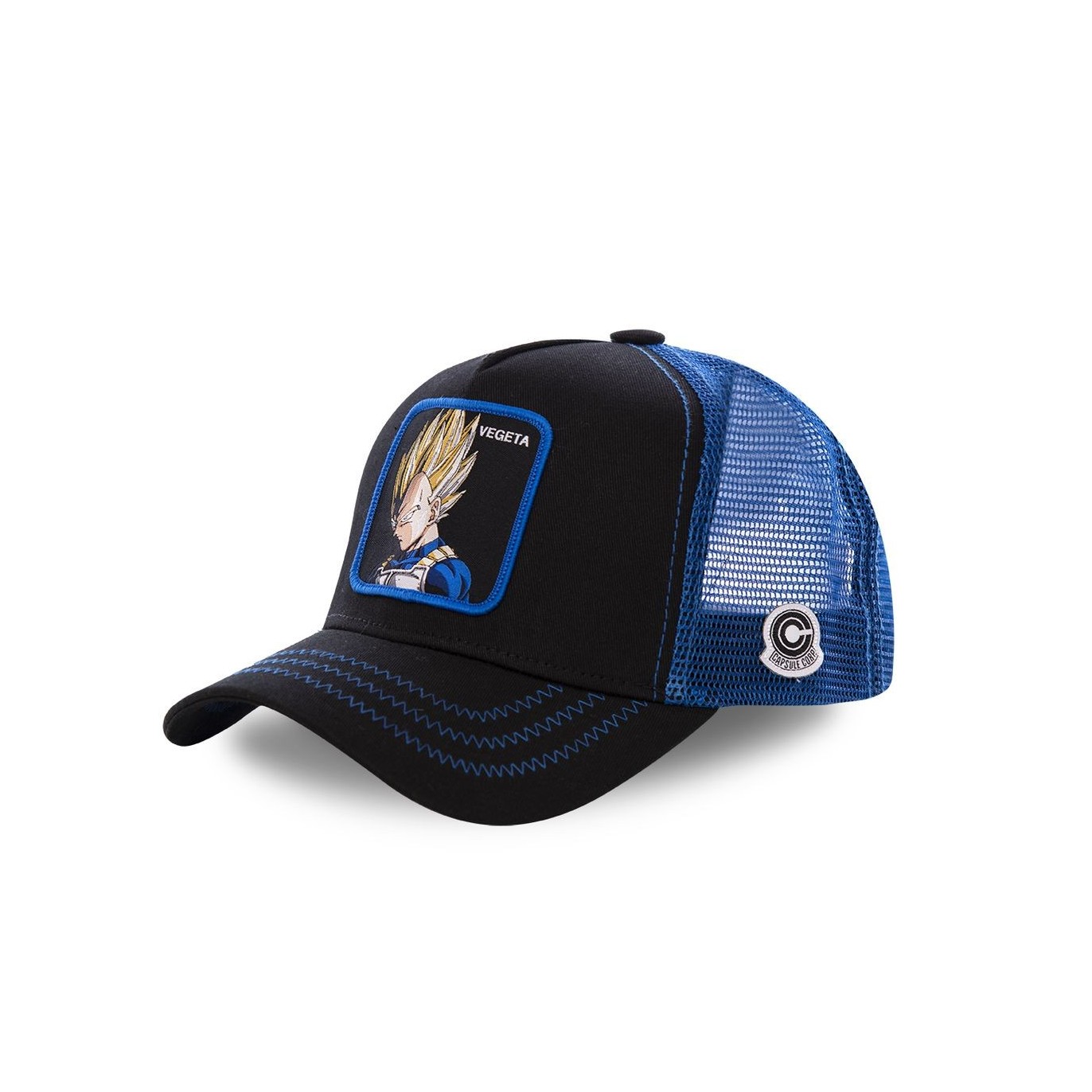 Casquette Trucker Dragon Ball Z Vegeta Snapback Noir Capslab