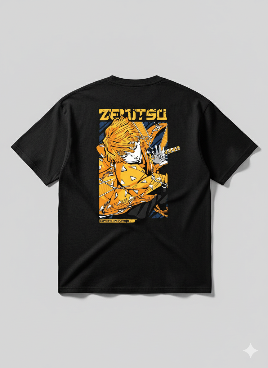 Camiseta "Zenitsu Agatsuma - Deus do Trovão" - O Poder Relâmpago de Demon Slayer!