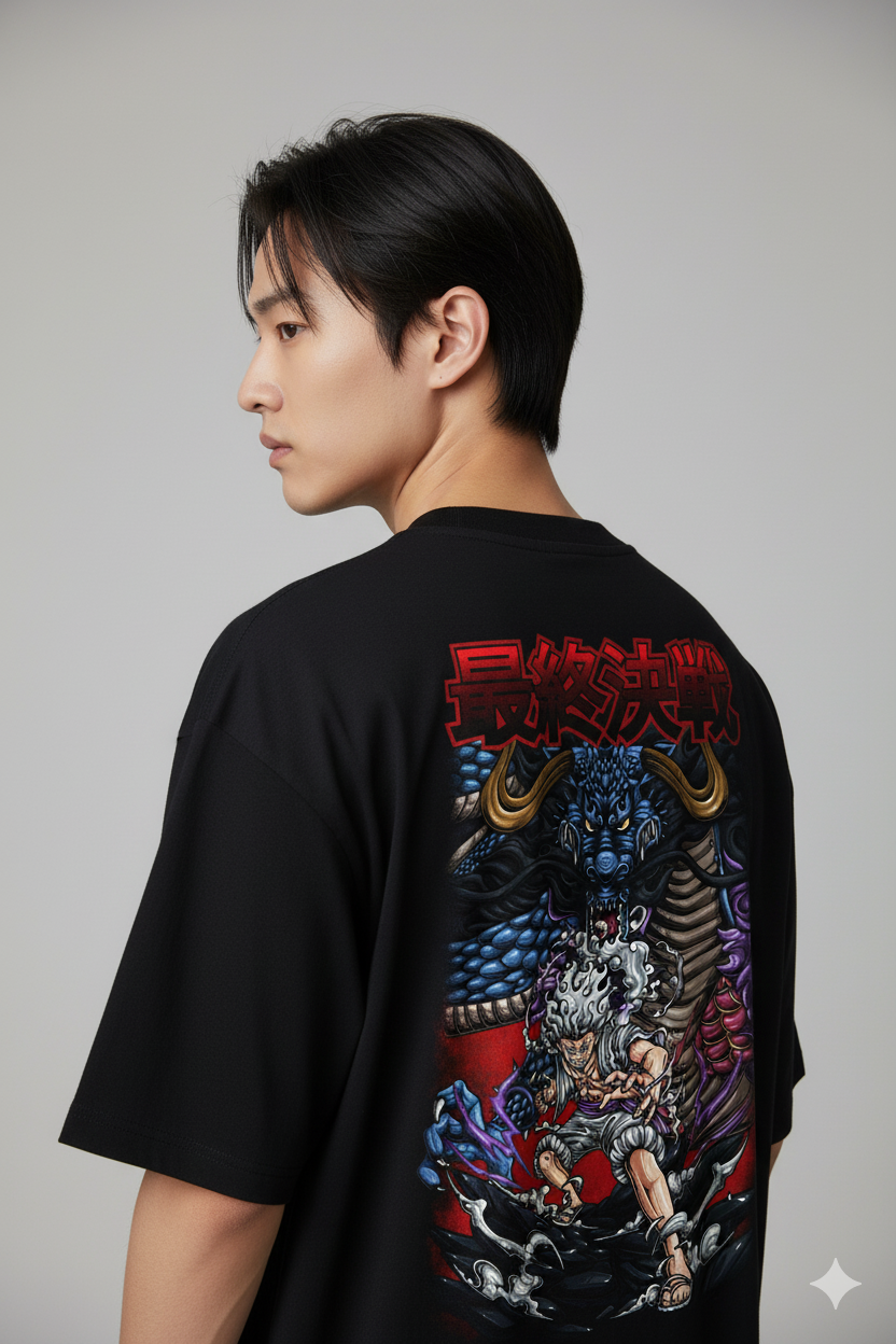 Camiseta Anime Luffy vs Kaido - Gear 5 Dragão - One Piece Final Battle