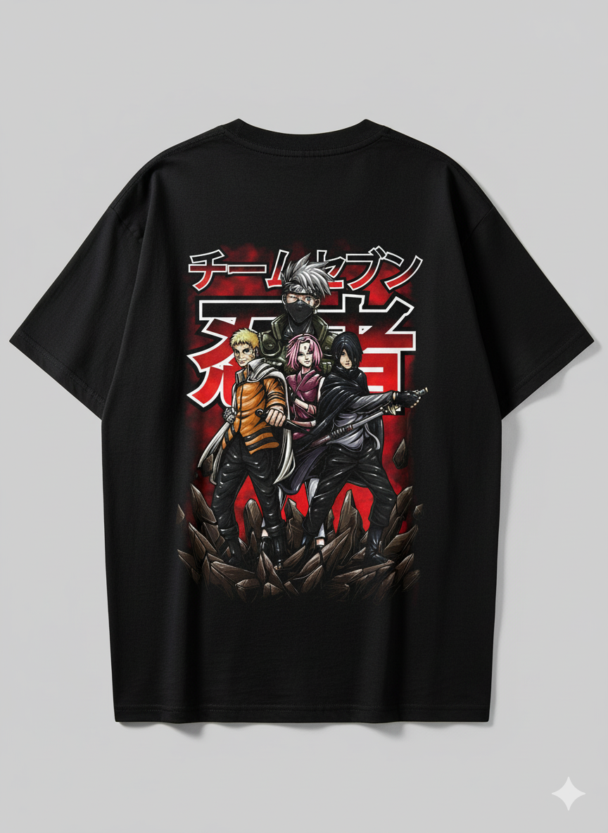 Camiseta Anime Naruto Team 7 - Time Kakashi - Naruto, Sasuke e Sakura