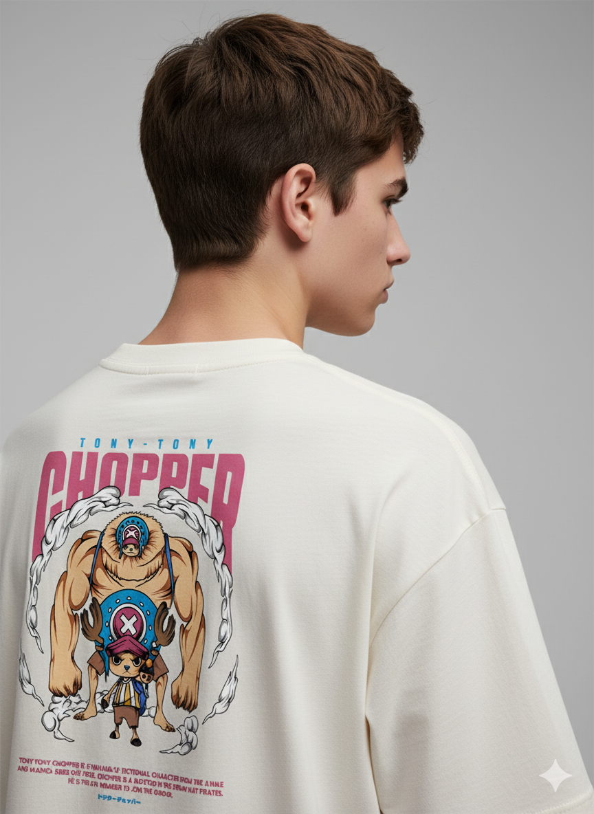 Camiseta Anime Tony Tony Chopper - One Piece - Estampa Rosa e Marrom