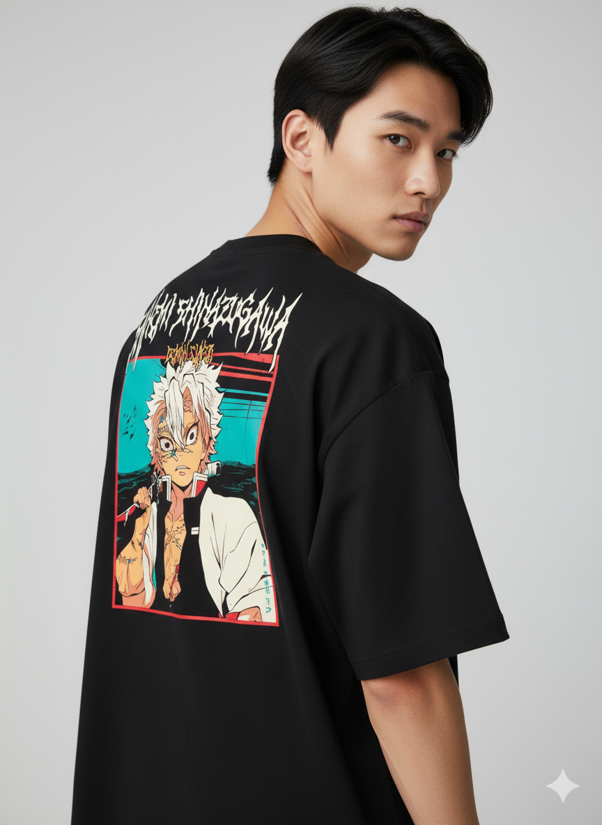 Camiseta "Sanemi Shinazugawa - O Hashira do Vento" - A Fúria Selvagem de Demon Slayer!