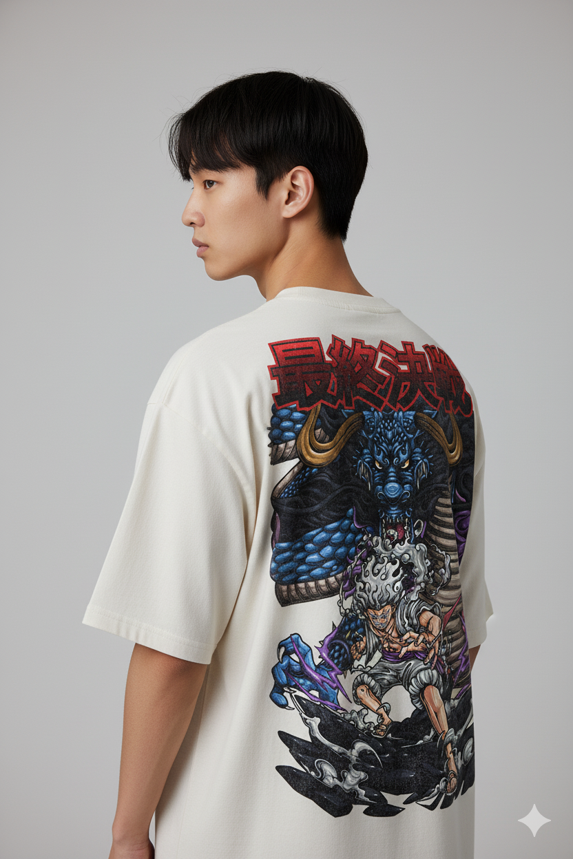 Camiseta Anime Luffy vs Kaido - Gear 5 Dragão - One Piece Final Battle