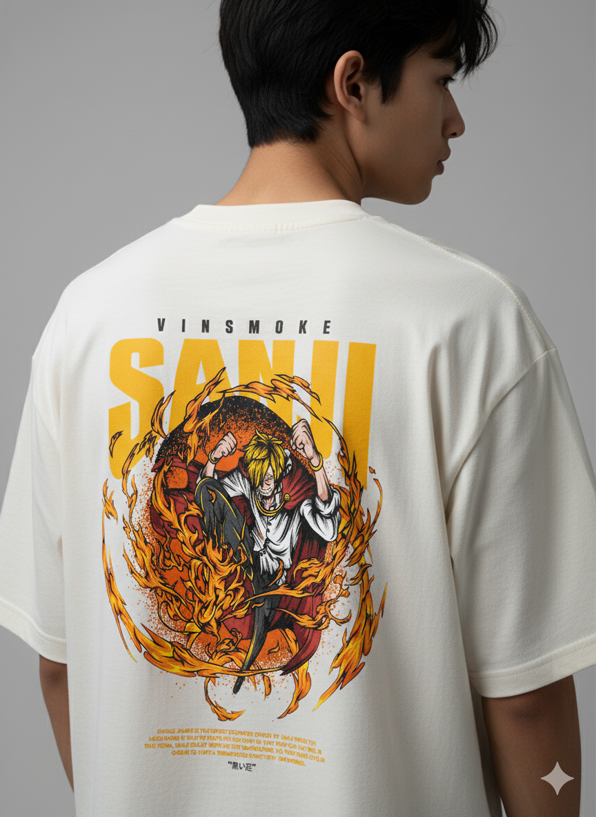 Camiseta Anime Vinsmoke Sanji - One Piece - Estampa Chamas Diable Jambe