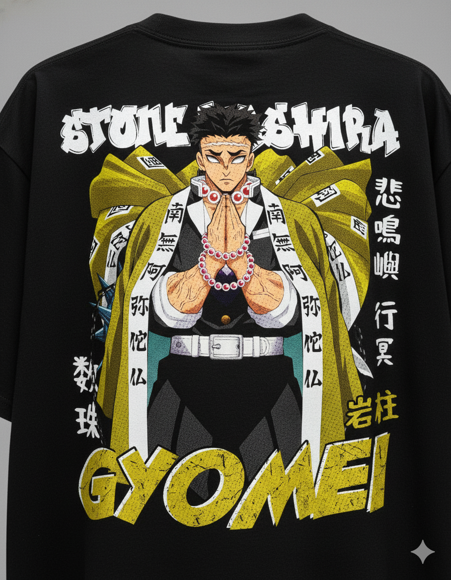 Camiseta "Gyomei Himejima - O Hashira da Pedra" - A Força Inabalável de Demon Slayer!