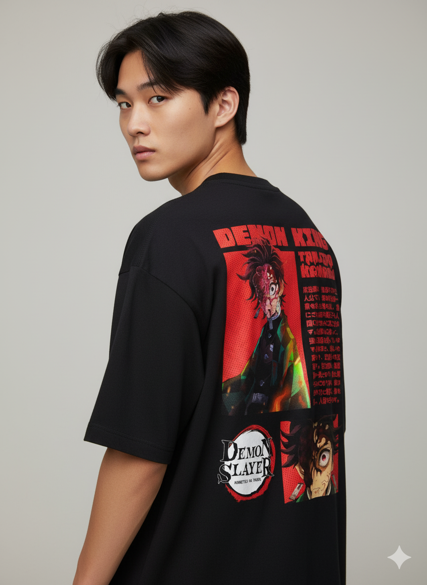 Camiseta "Tanjiro Kamado - Rei Demônio Despertado" - A Fúria Devastadora de Demon Slayer!