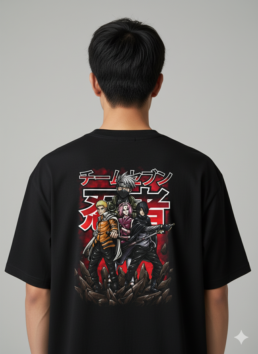 Camiseta Anime Naruto Team 7 - Time Kakashi - Naruto, Sasuke e Sakura
