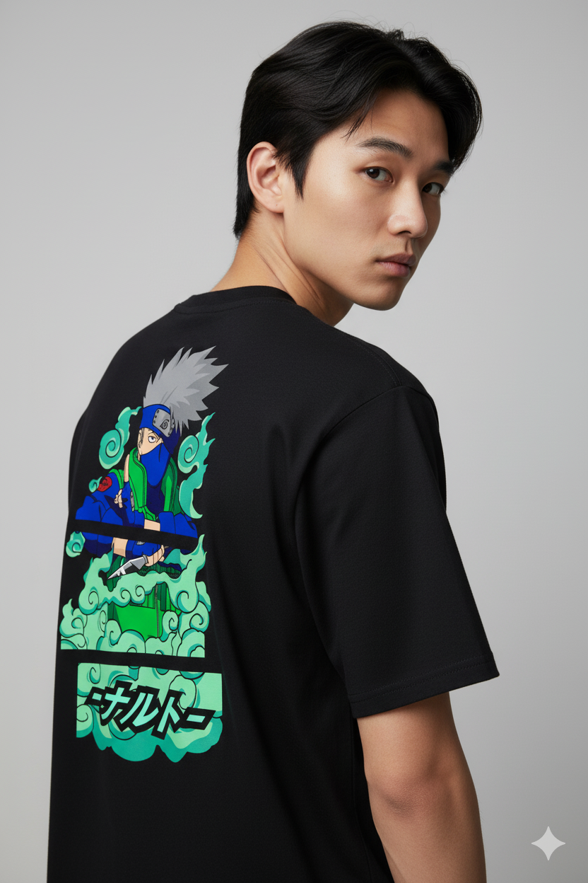 Camiseta Anime Kakashi Hatake - Naruto Shippuden - Estampa Chakra Verde