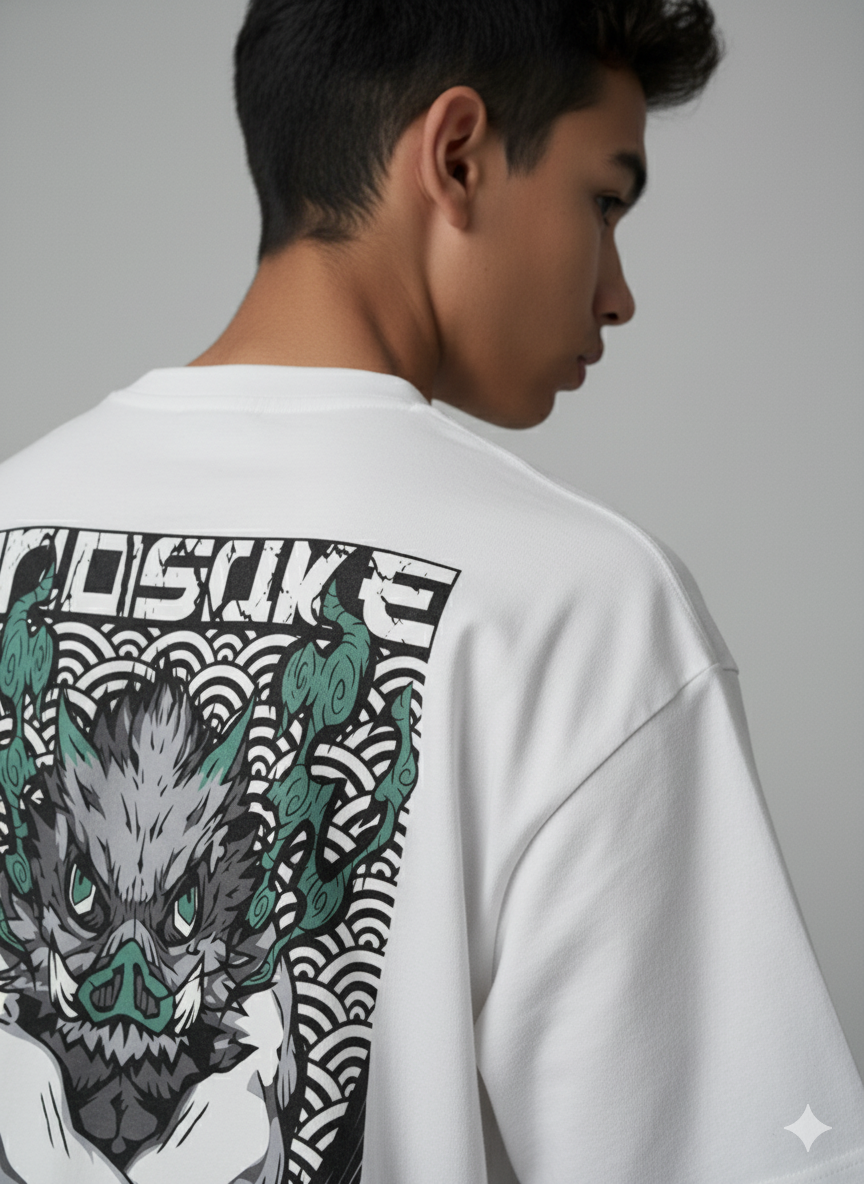 Camiseta "Inosuke Hashibira - O Rei da Montanha" - A Fúria Selvagem de Demon Slayer!
