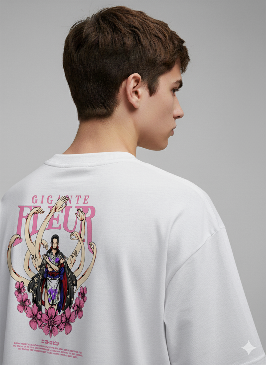 Camiseta Anime Nico Robin - Gigante Fleur One Piece - Estampa Hana Hana no Mi
