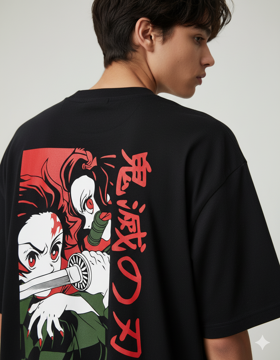 Camiseta "Nezuko e Tanjiro - O Elo de Sangue" - A Dupla Protagonista de Demon Slayer!