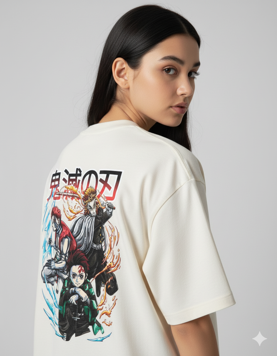 Camiseta "Confronto Lendário: Tanjiro, Akaza & Rengoku" - O Clássico Épico de Demon Slayer!