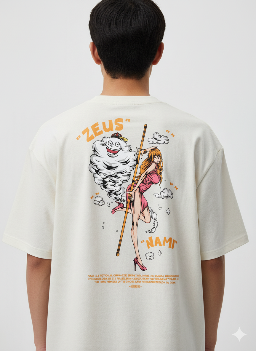 Camiseta Anime Nami e Zeus - One Piece - Navegadora e Nuvem de Tempestade