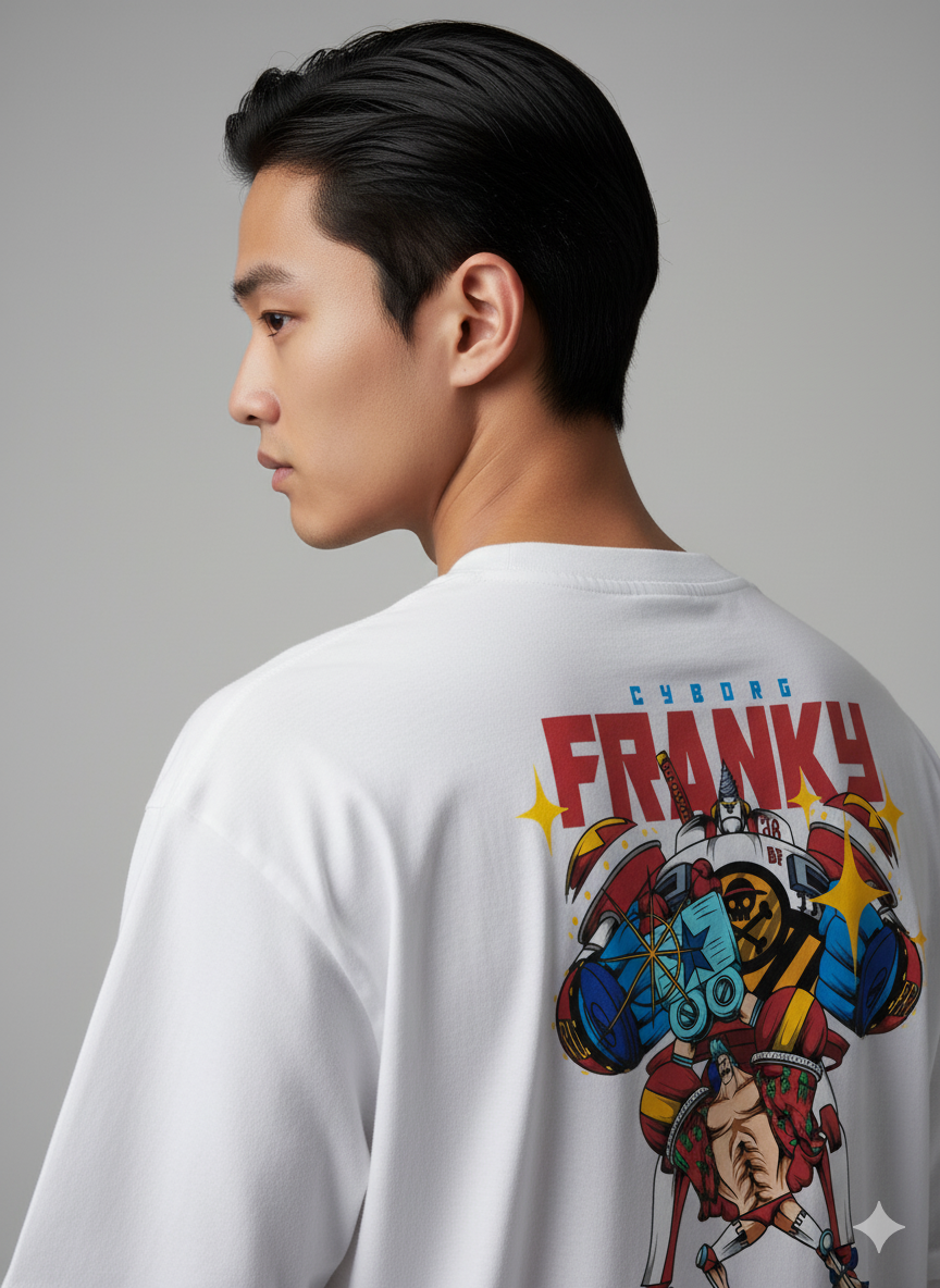 Camiseta Anime Franky Cyborg - One Piece - Estampa Robô Colorida