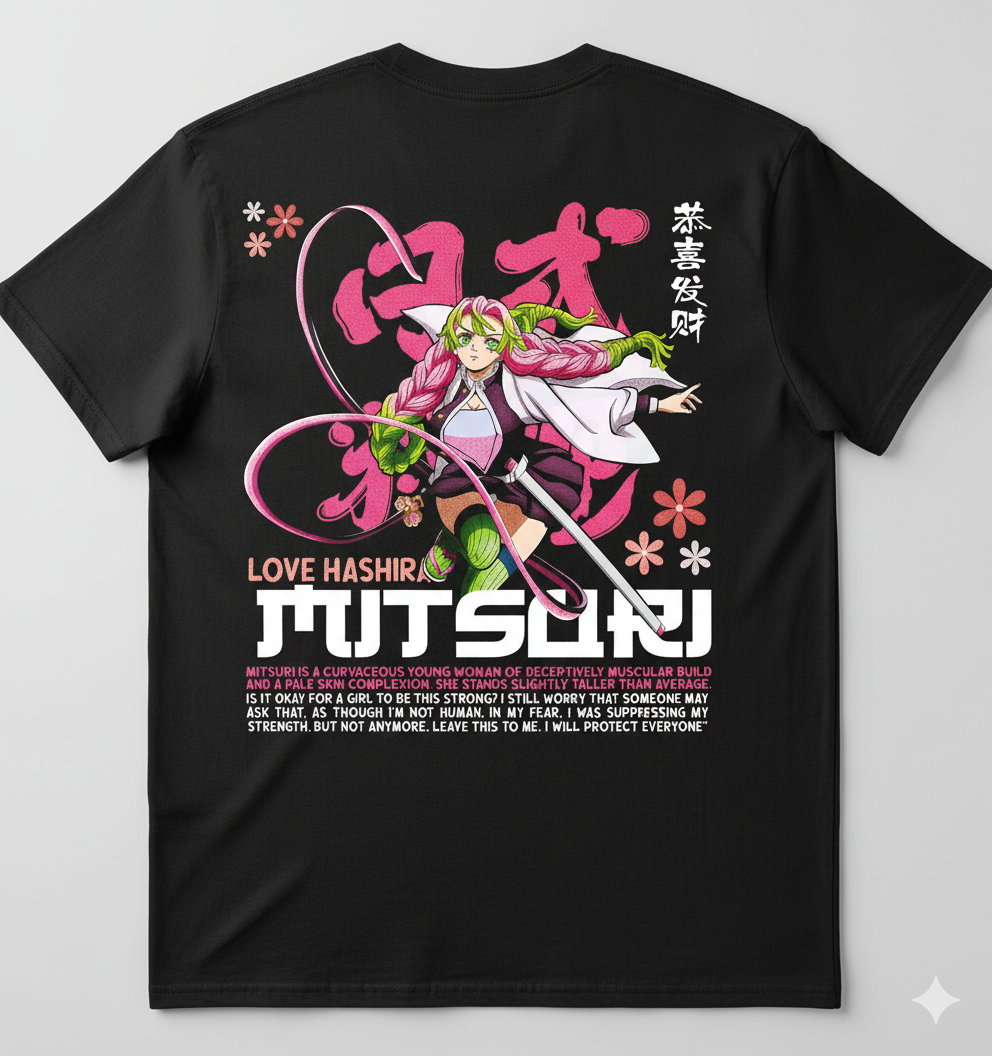 Camiseta "Mitsuri Kanroji - Hashira do Amor" - A Doçura e a Força de Demon Slayer!
