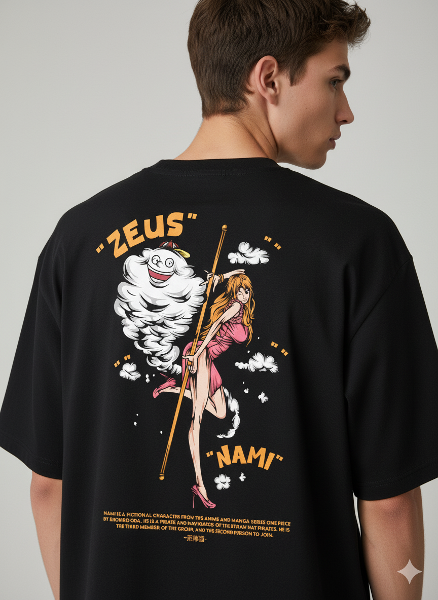 Camiseta Anime Nami e Zeus - One Piece - Navegadora e Nuvem de Tempestade