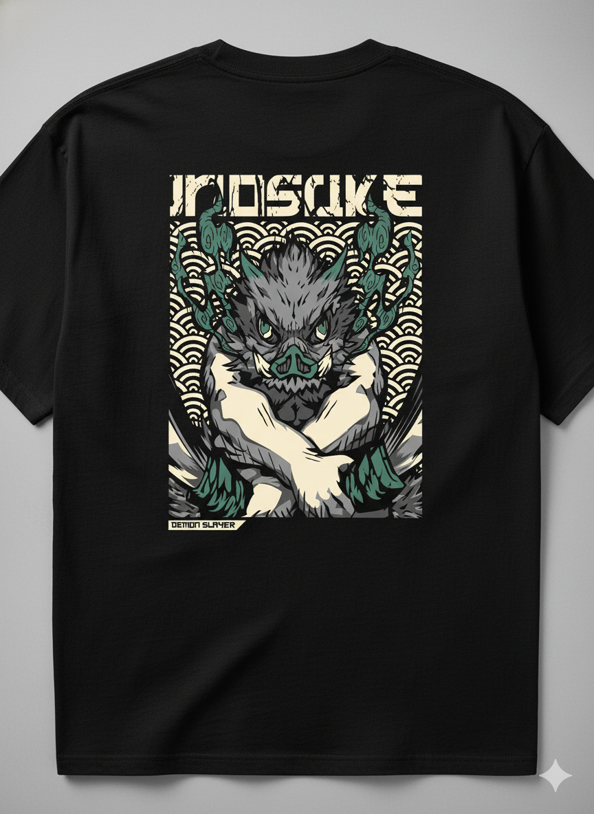 Camiseta "Inosuke Hashibira - O Rei da Montanha" - A Fúria Selvagem de Demon Slayer!