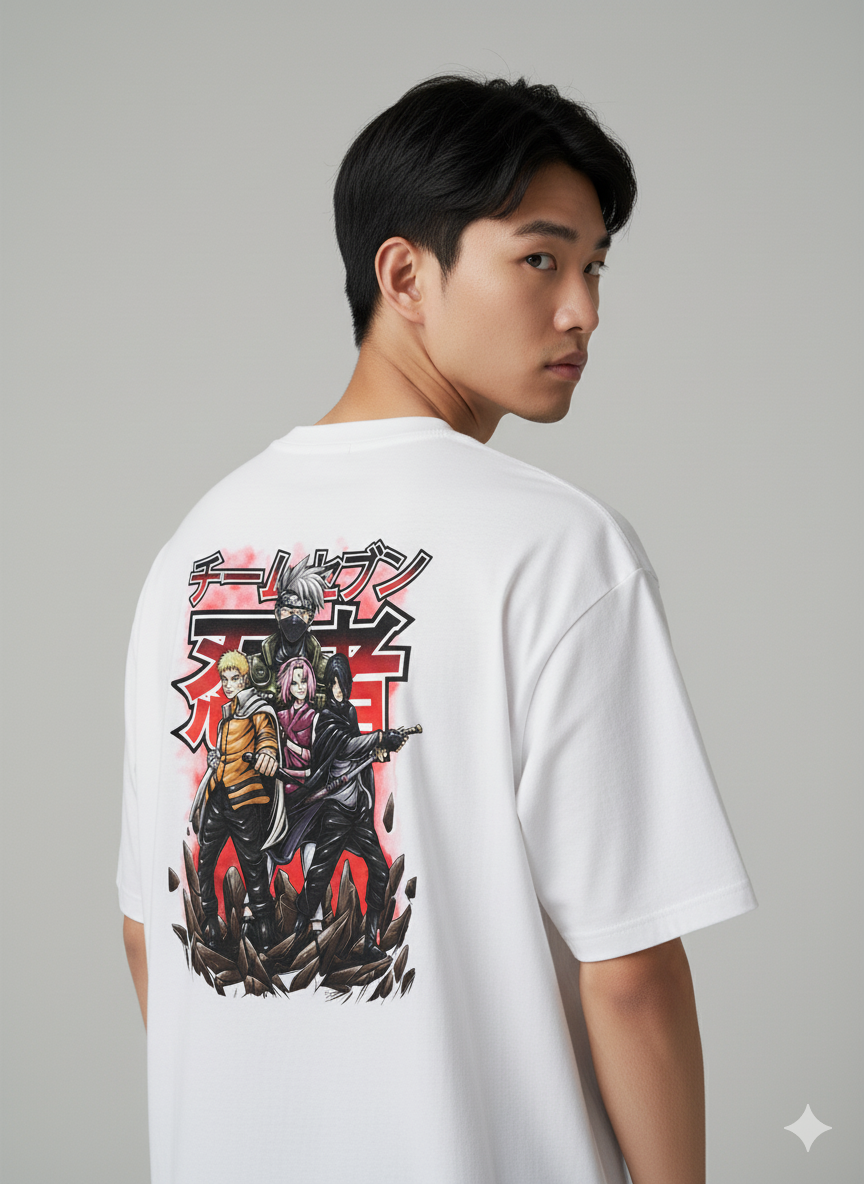 Camiseta Anime Naruto Team 7 - Time Kakashi - Naruto, Sasuke e Sakura