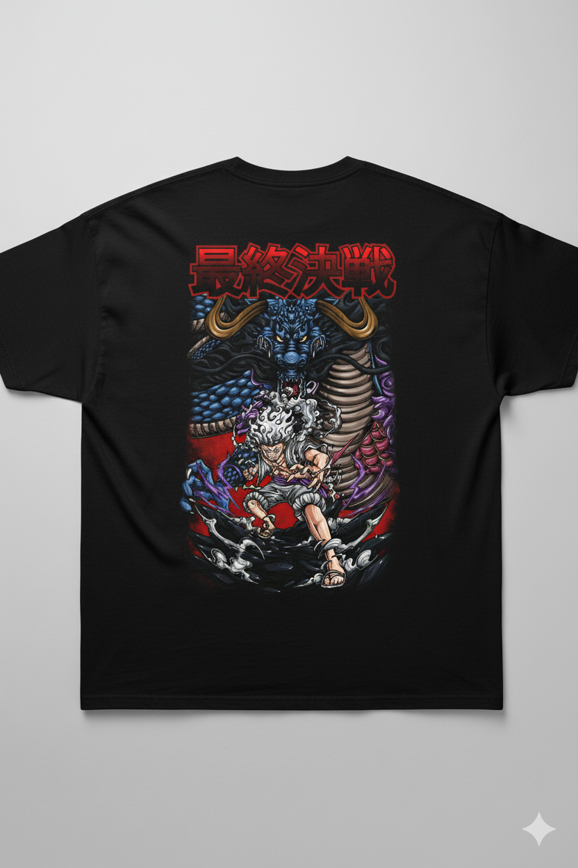 Camiseta Anime Luffy vs Kaido - Gear 5 Dragão - One Piece Final Battle