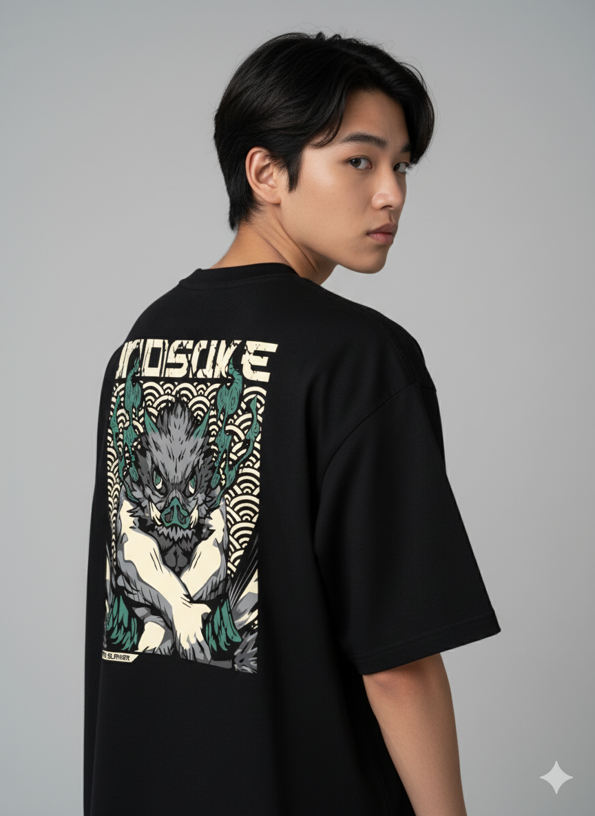 Camiseta "Inosuke Hashibira - O Rei da Montanha" - A Fúria Selvagem de Demon Slayer!