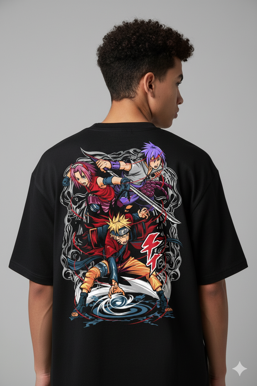 Camiseta Anime Naruto Team 7  - Naruto, Sasuke e Sakura