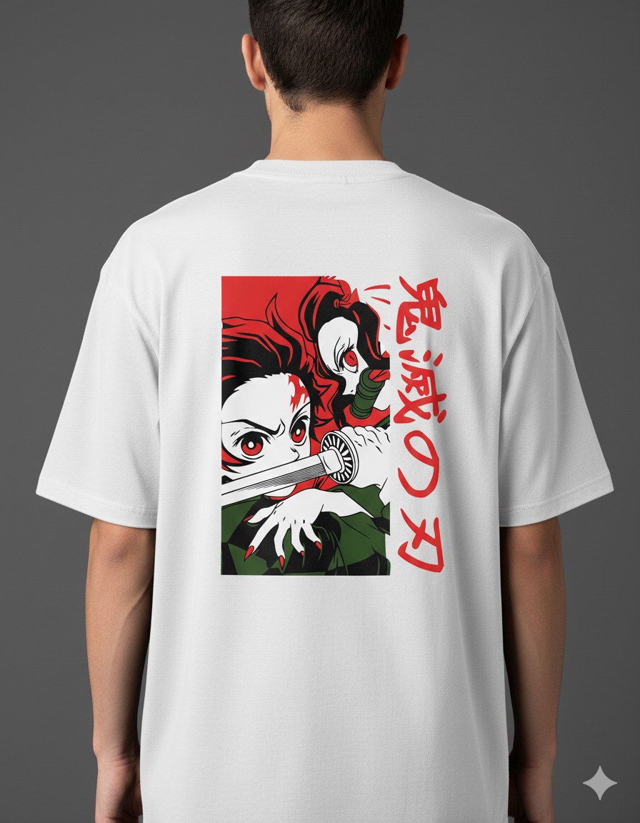 Camiseta "Nezuko e Tanjiro - O Elo de Sangue" - A Dupla Protagonista de Demon Slayer!
