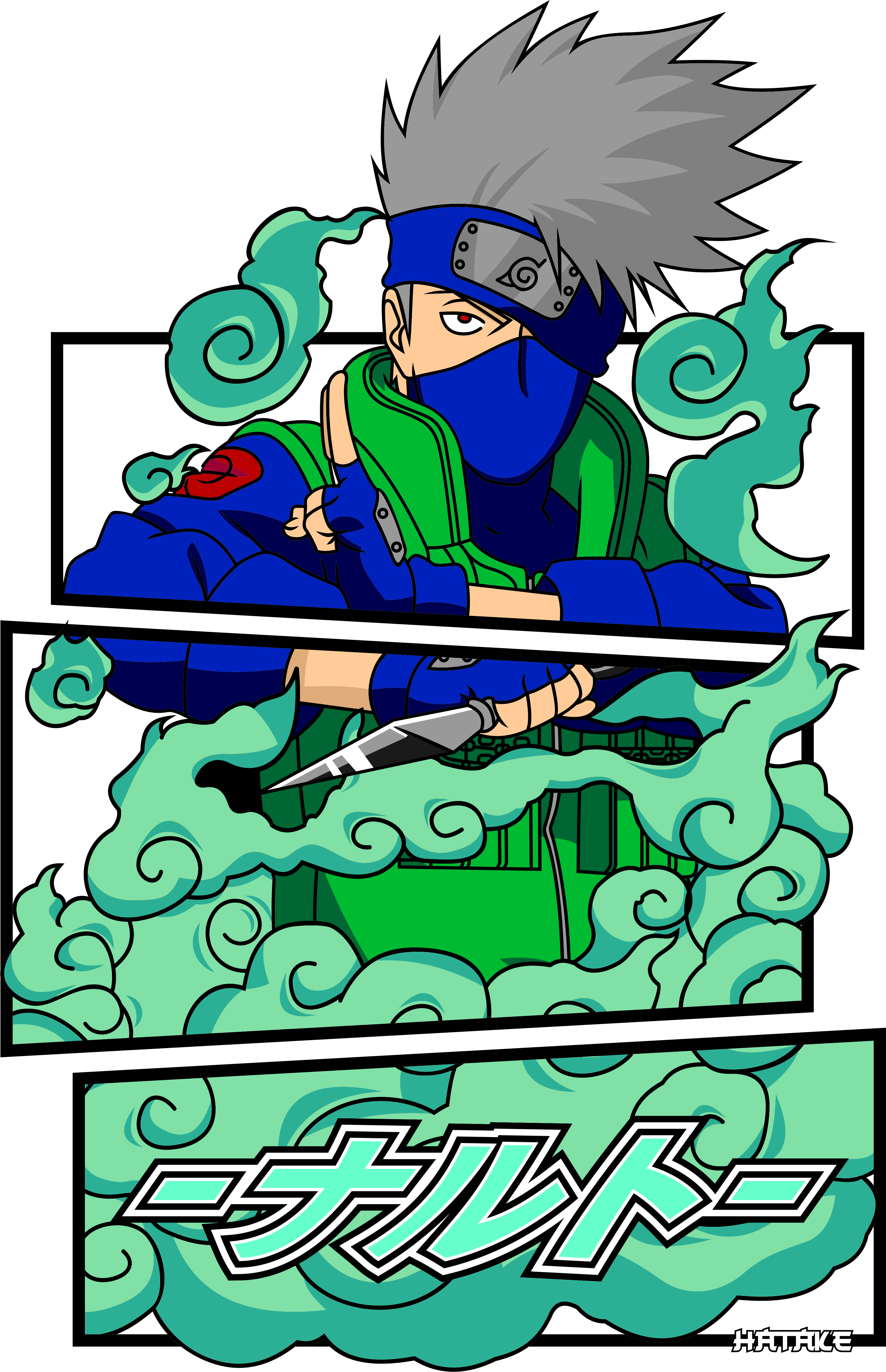 Camiseta Anime Kakashi Hatake - Naruto Shippuden - Estampa Chakra Verde