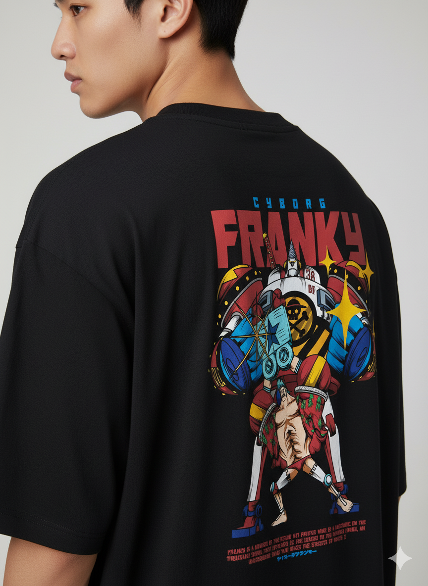 Camiseta Anime Franky Cyborg - One Piece - Estampa Robô Colorida