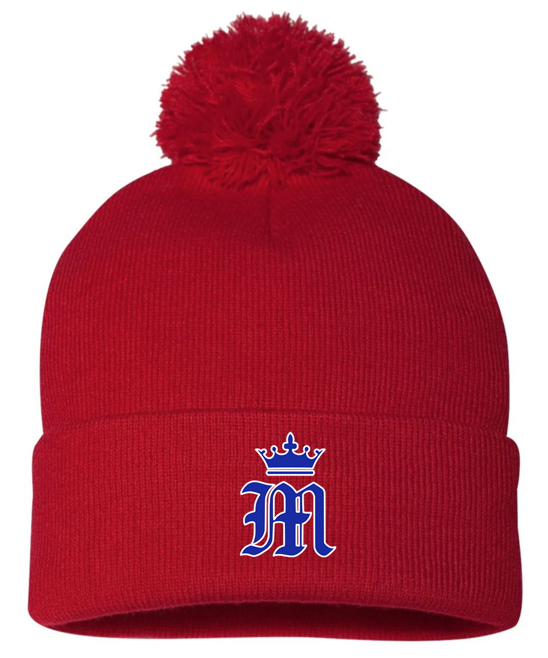 Classic, Long Knit Cuffed Beanie with Pom Pom