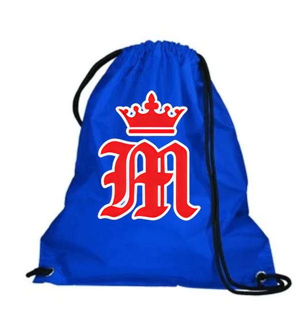 Classic Blue Drawstring Logo Bag