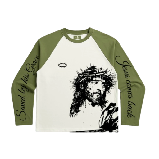 Jesus Christ Print Langarmshirt