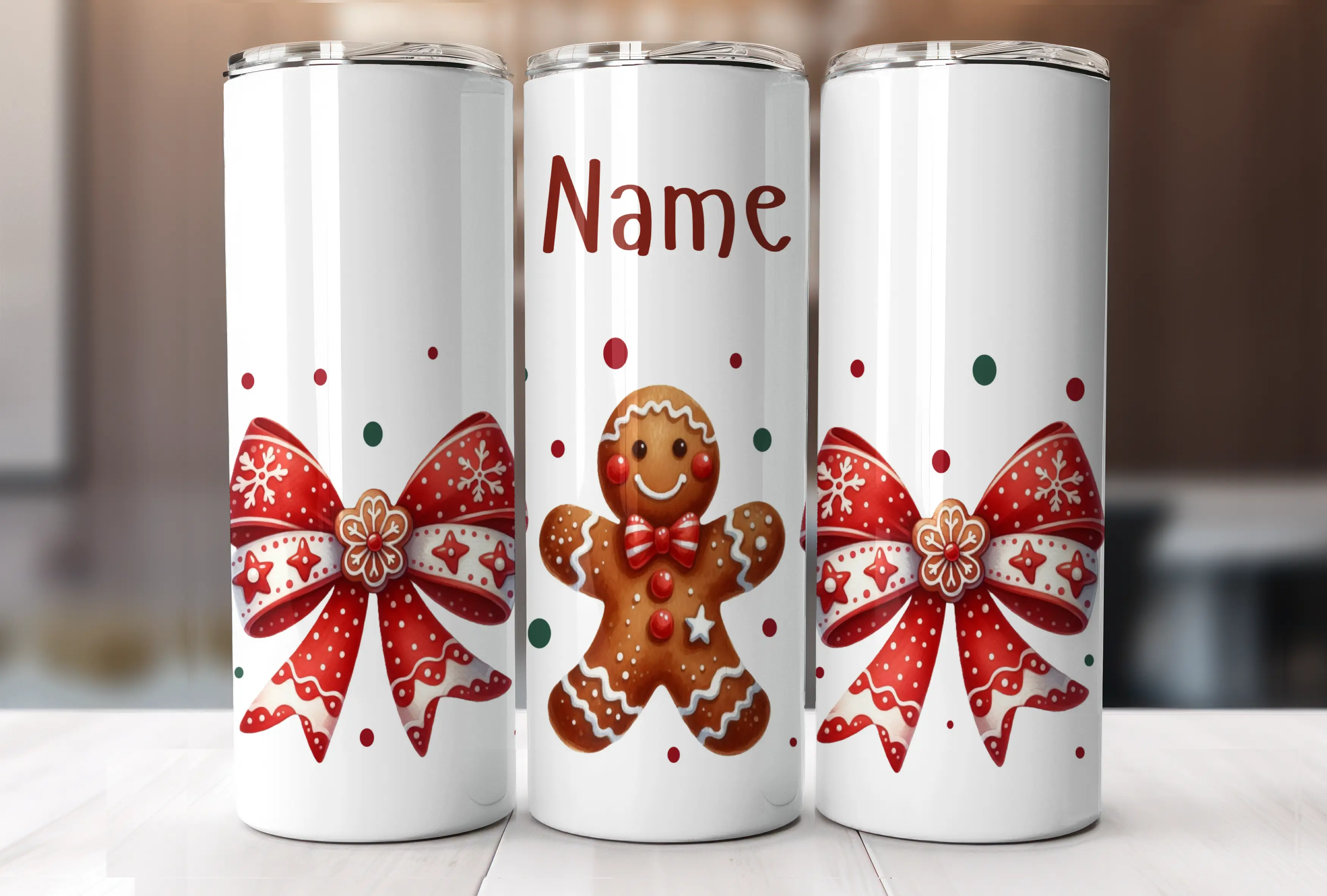 Gingerbread & Bows (personalization available)