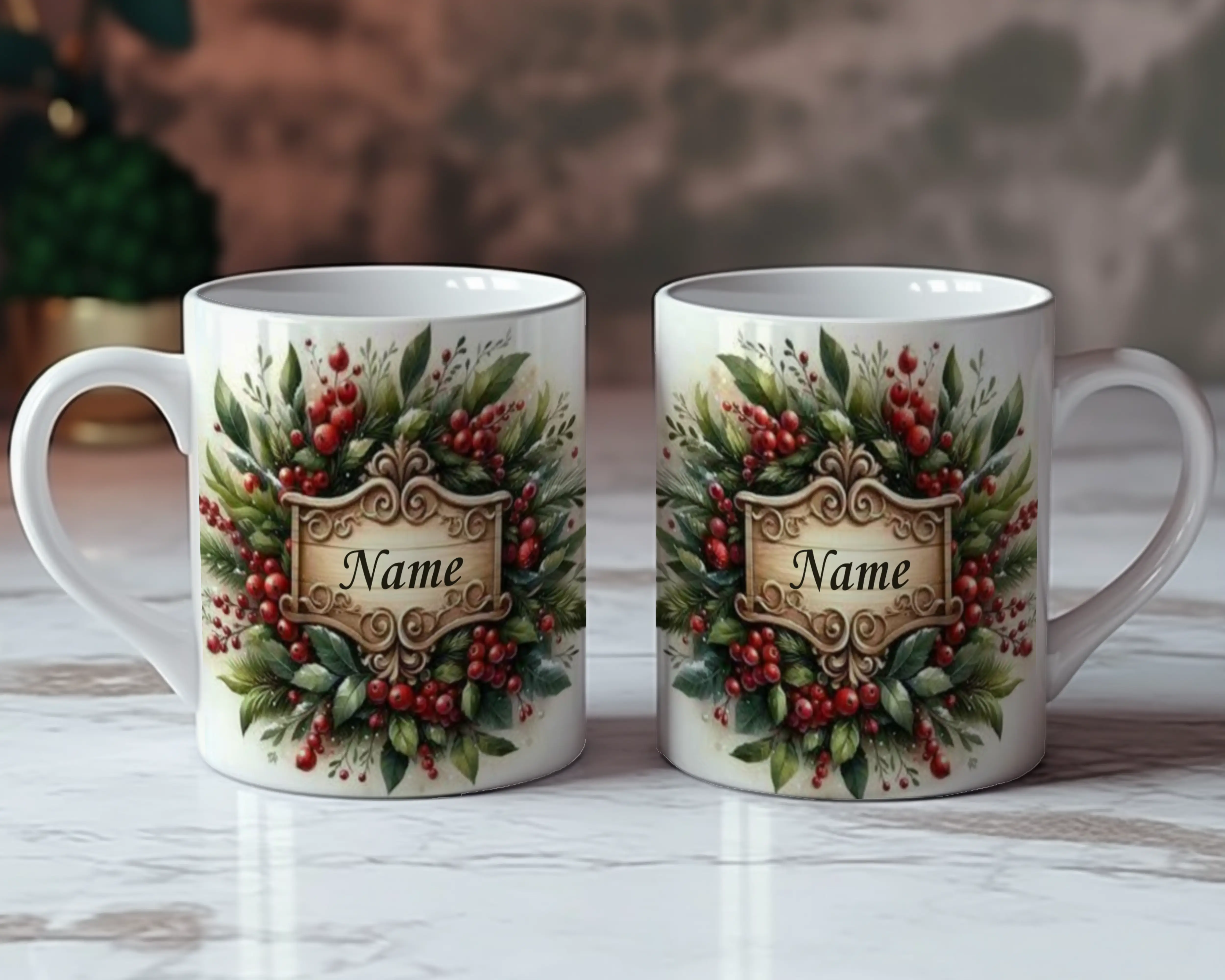Crest of Holly Berries (personalization available)