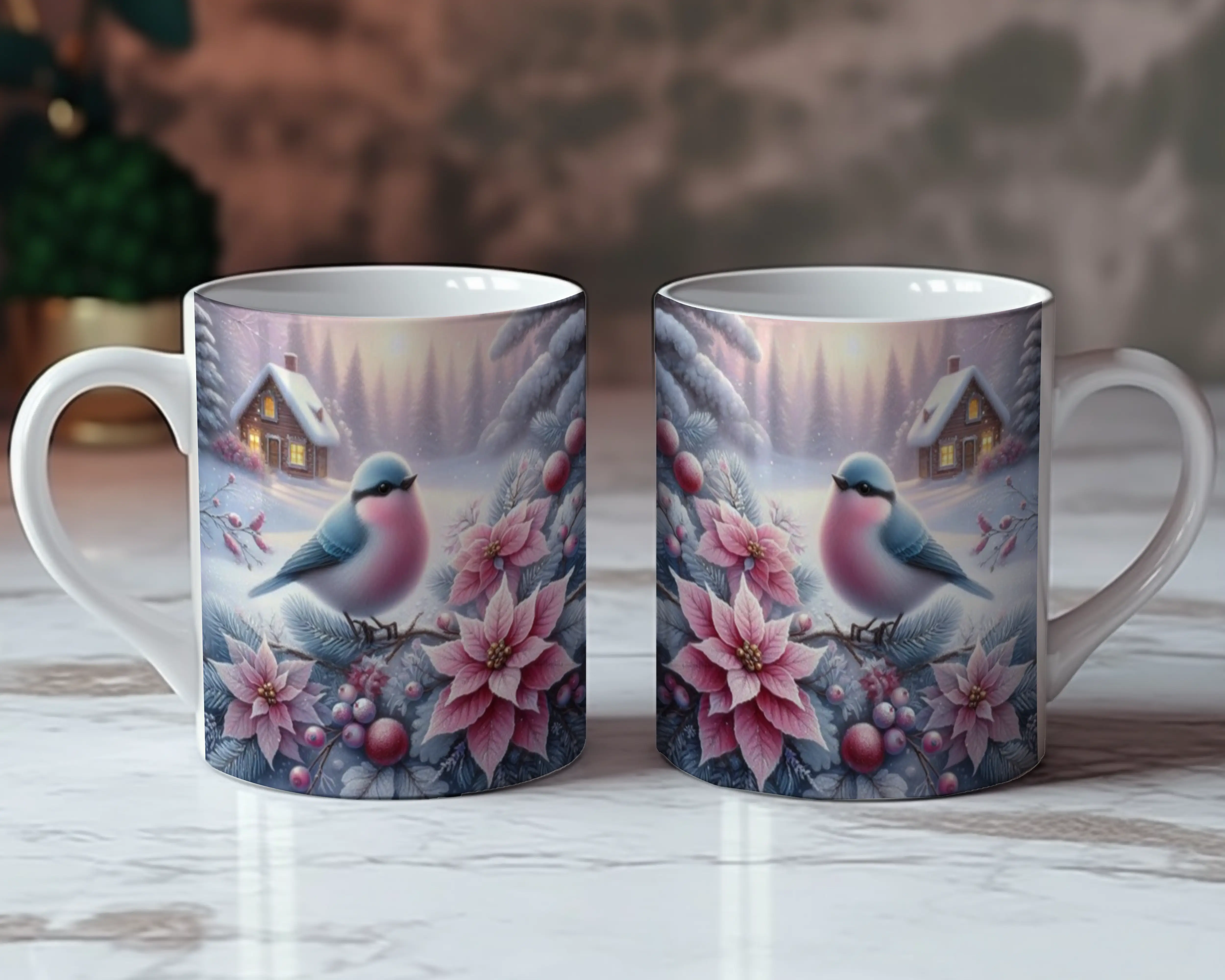 Winter Blush Bluebird