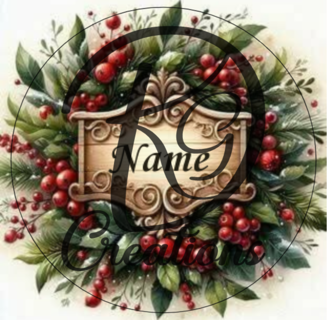 Crest of Holly Berries (personalization available)
