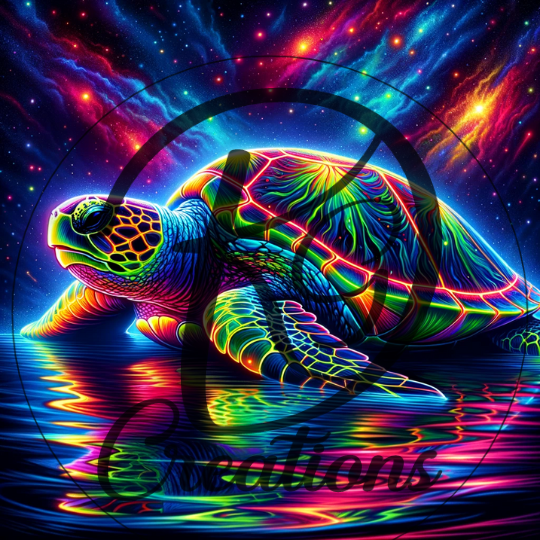 Sea Turtle's Neon Fantasy