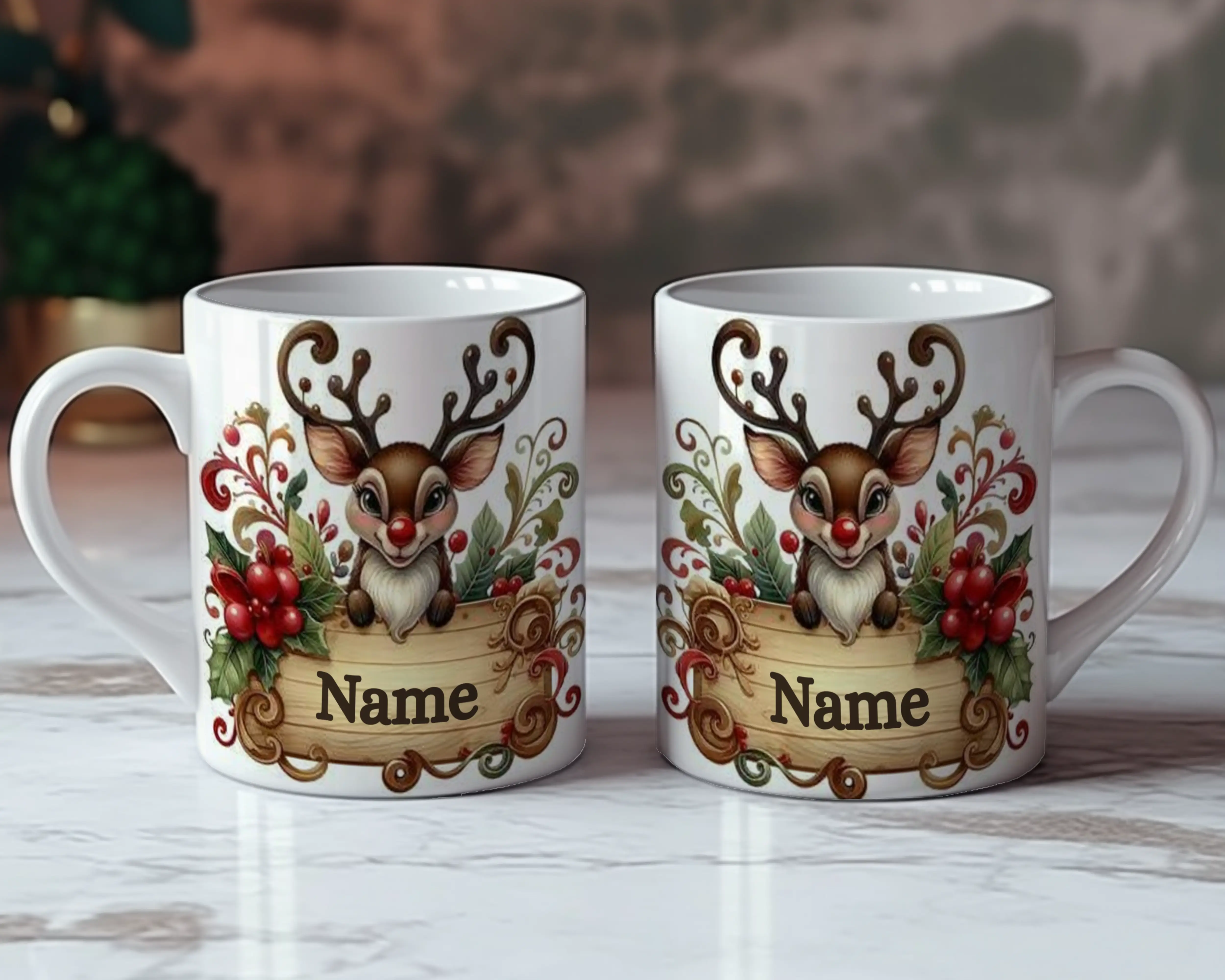 Holly Berry Antlers (personalization available)