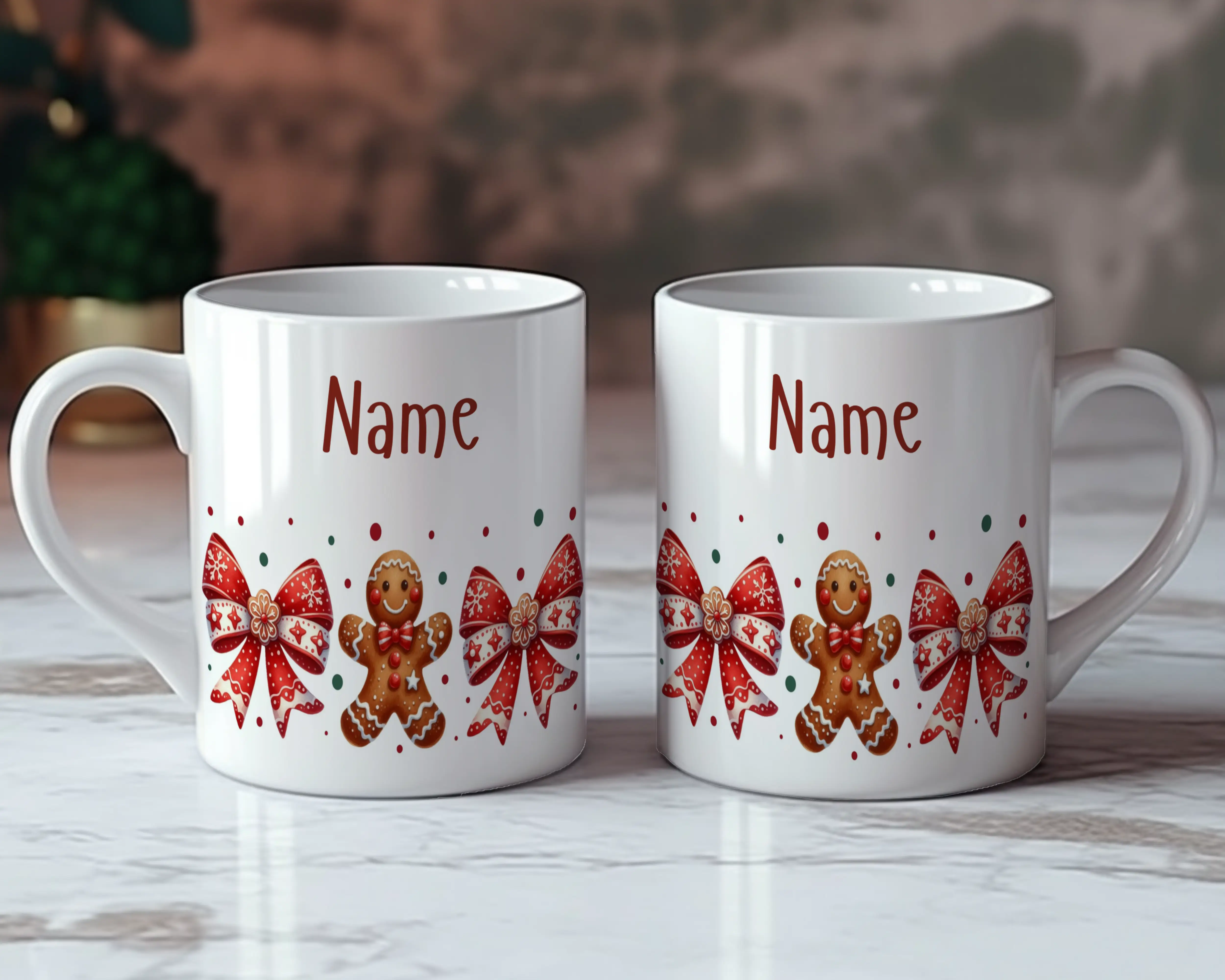 Gingerbread & Bows (personalization available)