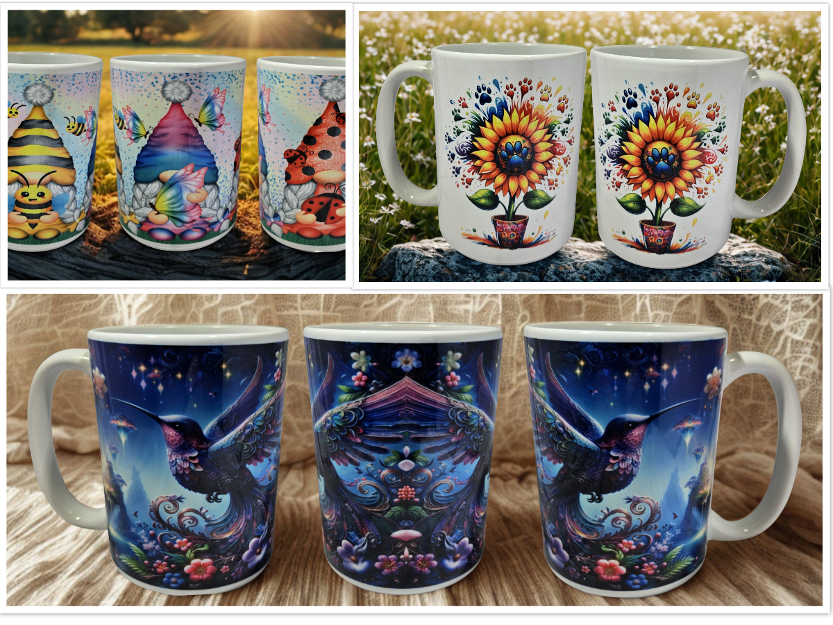 15 oz Ceramic Mug with Multiple Design Options | Beveled Bottom, Dishwasher & Microwave Safe | DKG Creations