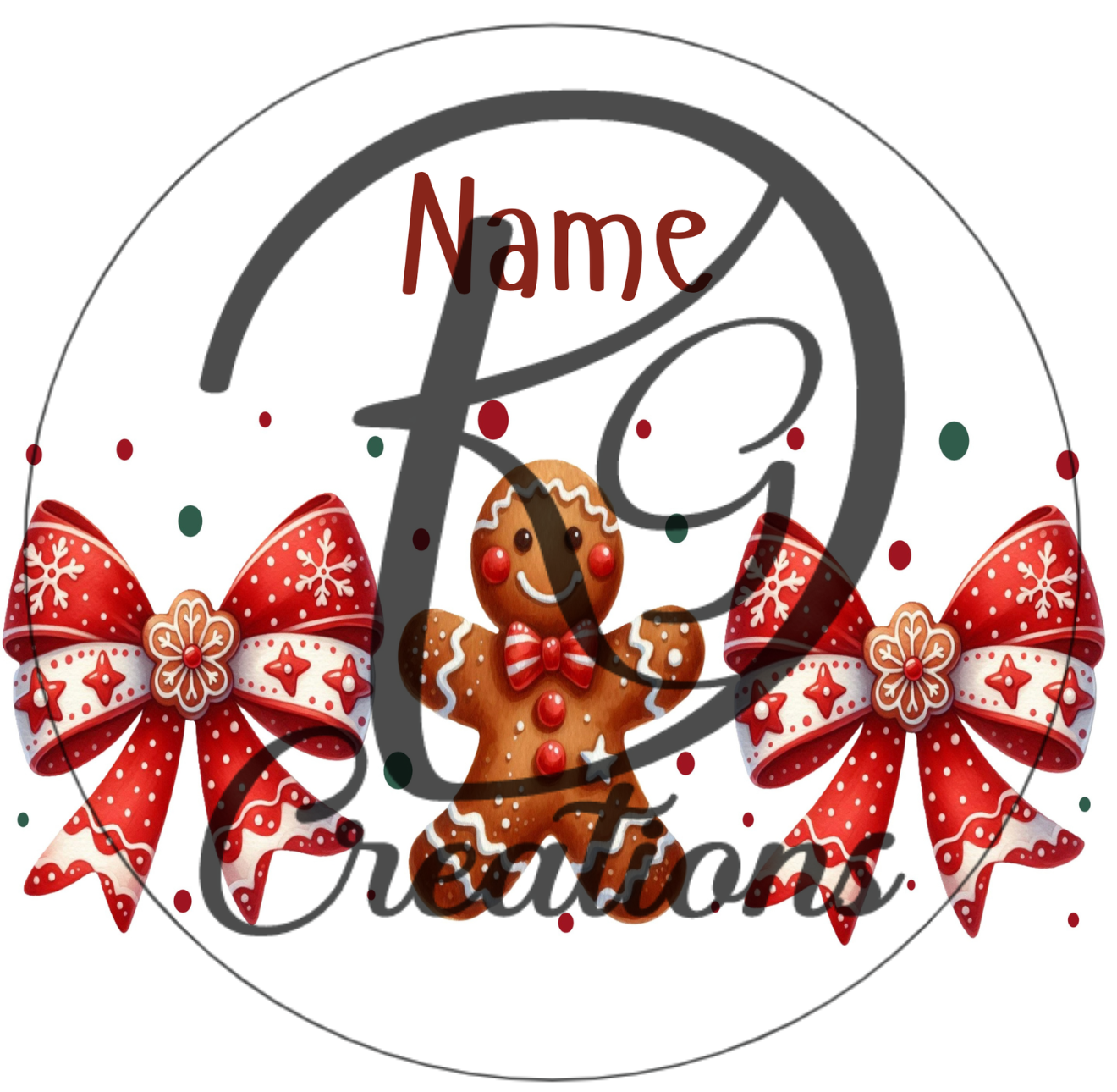 Gingerbread & Bows (personalization available)