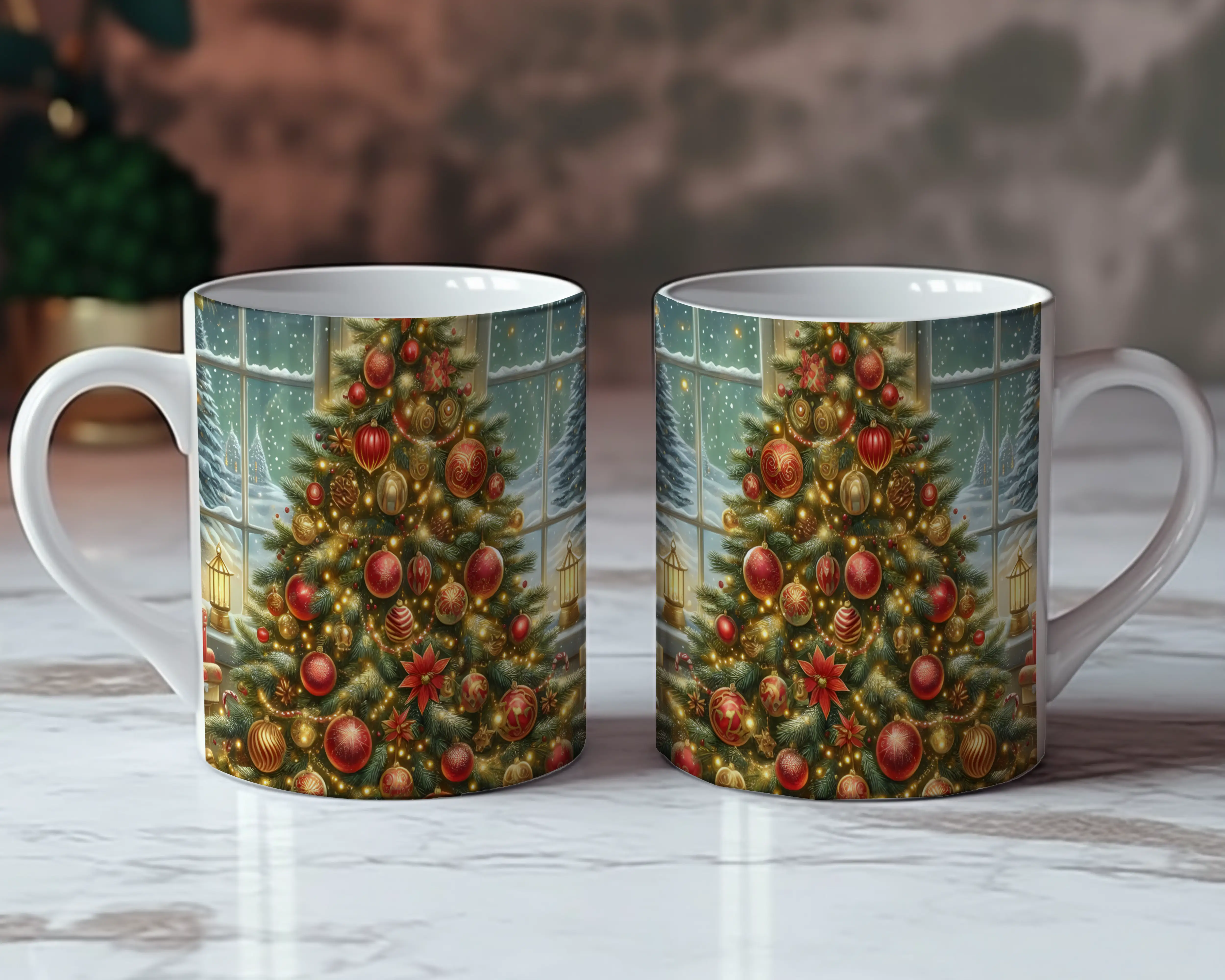 Twinkling Tree of Red & Gold