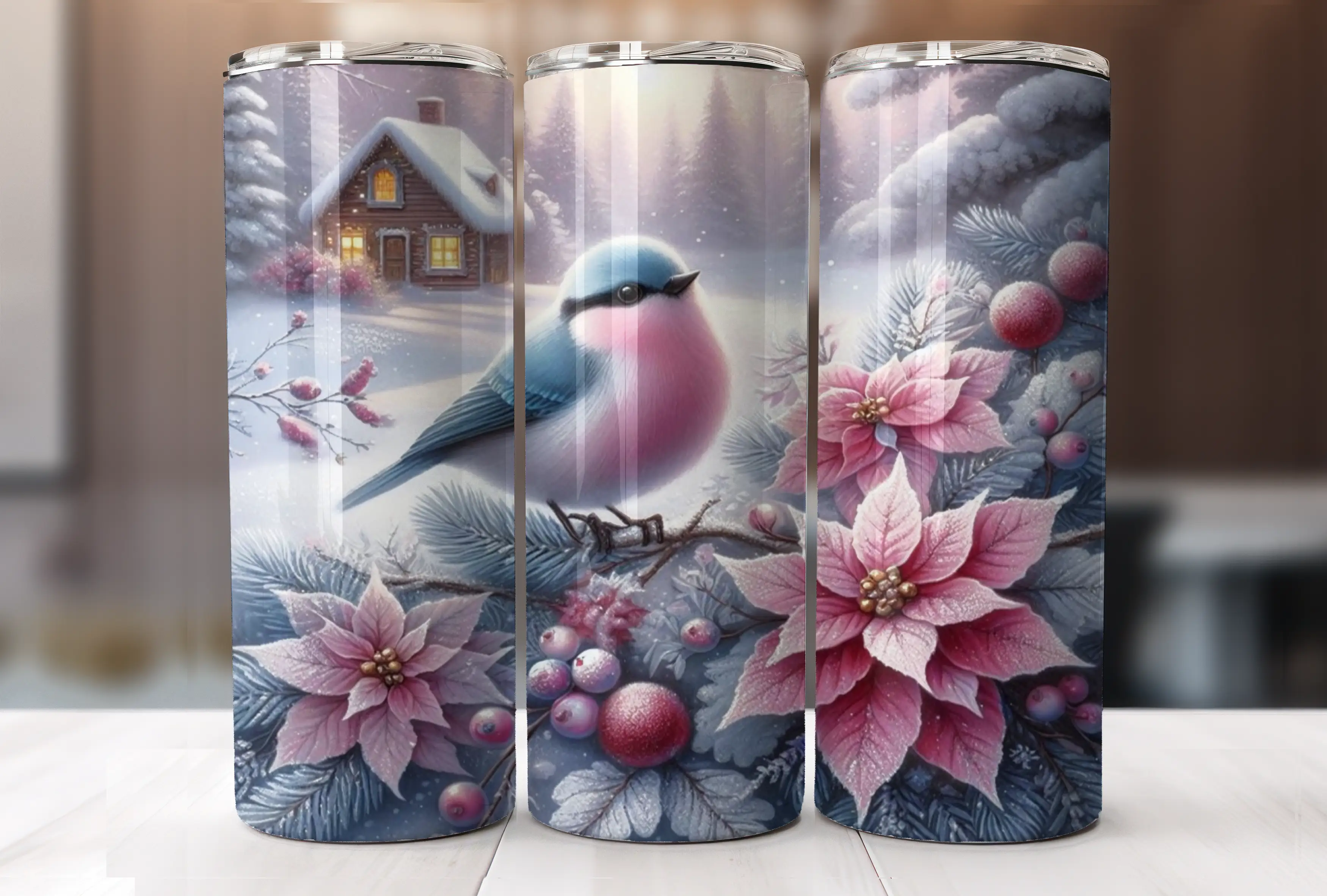 Winter Blush Bluebird