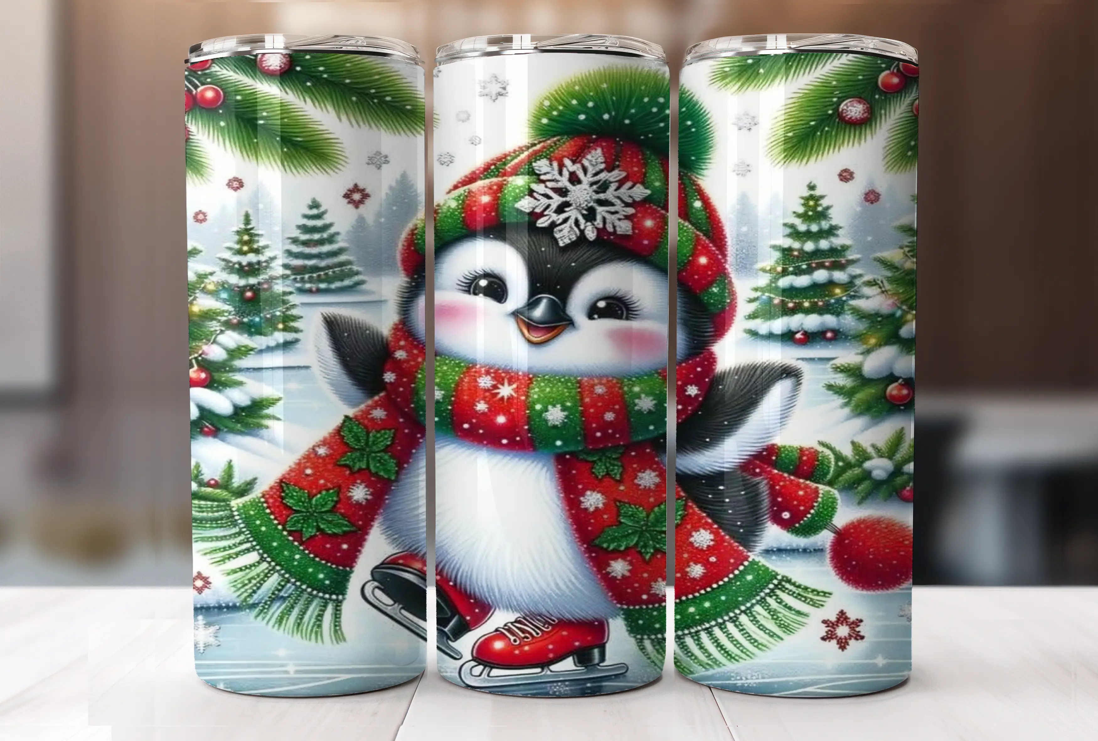 Holly Jolly Penguin Skater